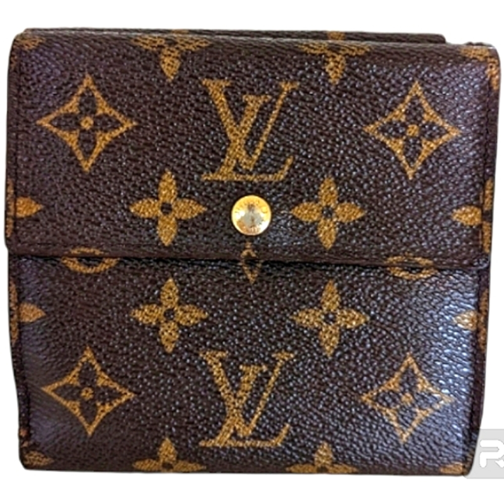 LOUIS VUITTON TRI FOLD MONOGRAM LEATHER WALLET EUC